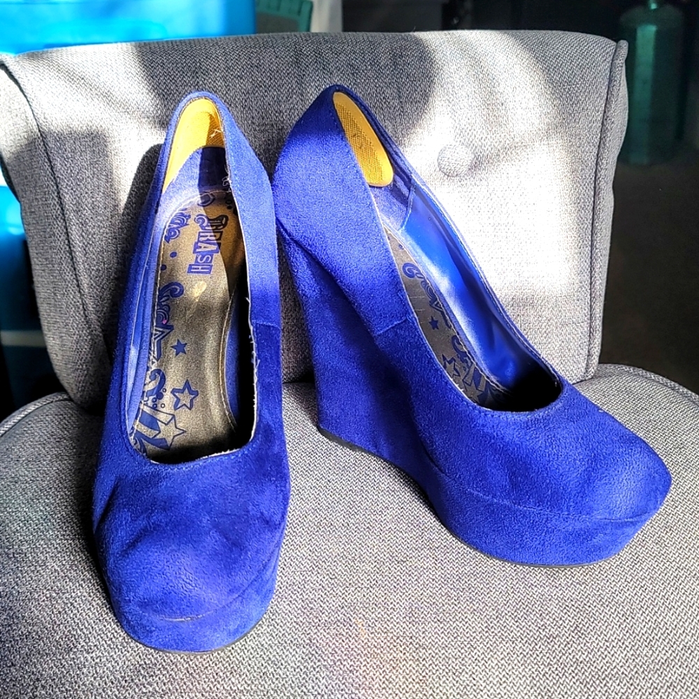 Brash size 9 cobalt blue wedges - Picture 1 of 5